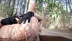 accompanying stepsis prostitute to forest where she spreads and vibes her pussy