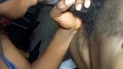 Beautiful black teen 18+ ebony deepthroats licks spits sloppy on cock amateur homemade