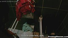 Fucking Glasses-Wearing Teen in Public Restroom Leads to Explosive Orgasm and Blowjob Cumshot