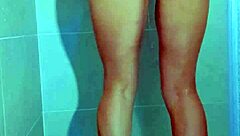 Brazilian College Beauty's Thong Tease Drips in Shower