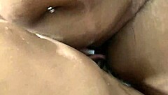 ebony big ass takes young cock deep in steamy bath cumshot finish