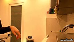 This curvy brunette coed lifts her mini skirt to flash those sexy panties underneath