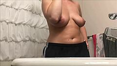 curvy girl showers unaware on secret hidden camera