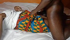 African teacher babe rides student's big cock tight pussy moaning wild