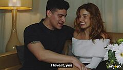 Petite Latina Agatha Vega rides Jason Carrera's big cock in passionate doggystyle pounding