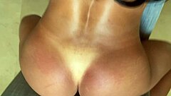 Bubble butt stepsis thought stepbro workout was gym but it's hardcore kitchen fucking