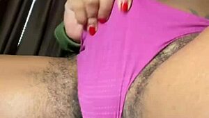 Nelly Teases with Fat Wet Pussy Until Nearly Cumming on Ebony Beaver