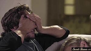 Taboo Teen Takes CUMSHOT on Her Hairy PUSSY