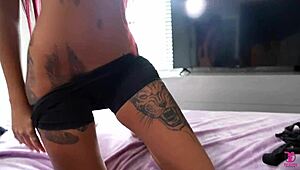 Hey, Fit Tatted Babe Cheats and Takes a Huge Load in Her Mouth!