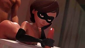 Helen Parr Dominates in a Wild 3D Cartoon Threesome with Hardcore Action and Intense Scenes