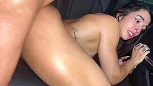 A cop catches me banging horny Amira Daher hard in the car.