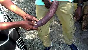 Hey, check out this huge black cock flashing at a public bus stop, wanna see more?