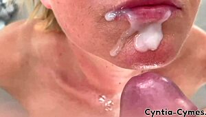 blow job story unfolds as he watches my porn on laptop with cum everywhere