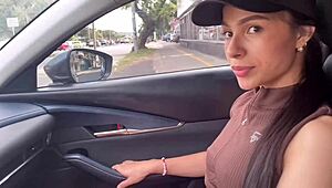Petite young Colombian girl drilled by driver with deep blowjob and tight pussy action.