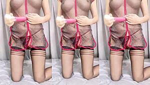 Chinese amateur with big tits gets rough anal in homemade video