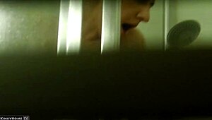 Hidden Camera Captures Skinny Roommate in Bath