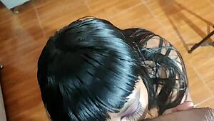 unfaithful wife, dressed as a whore, films porn with neighbor in lingerie