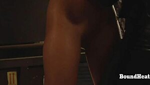 sensual tight lesbian slave moans loud from intense fingering and kissing with her strict madame