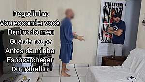 Man, I blindfolded my wife in the bedroom and let my friend take over to fuck her as the cuckold husband