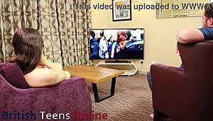 This curvy British 19 year old surprises her older boyfriend with an oily handjob. Yet it leads to first time cum covered foreplay.