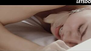 Submissive girlfriend Mary Kalisy enjoys a sensual encounter with her lover in this romantic scene.